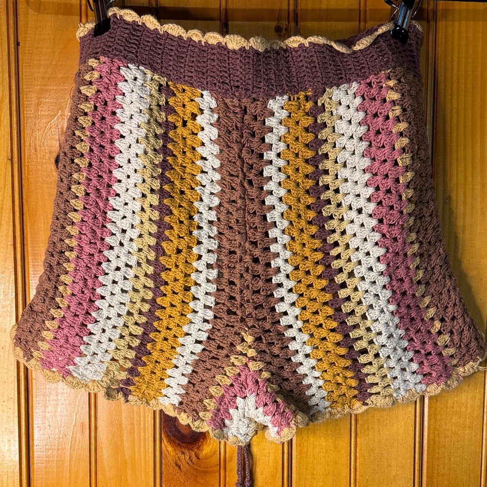 Zara Multicolor Crochet High Waist Shorts - Picture 5 of 5